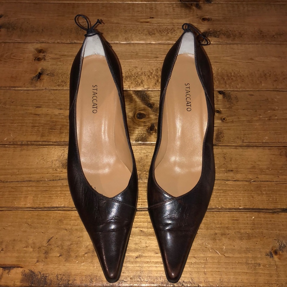 Staccato Brown Pointed Toe Leather 2" Heel